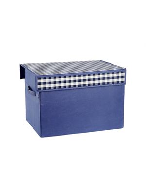 navy check medium storage box - 16658670 - Standard Image - 3