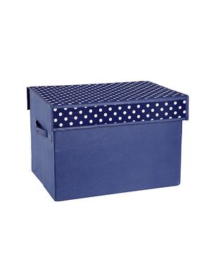 navy polka medium storage box - 16658672 - Standard Image - 2