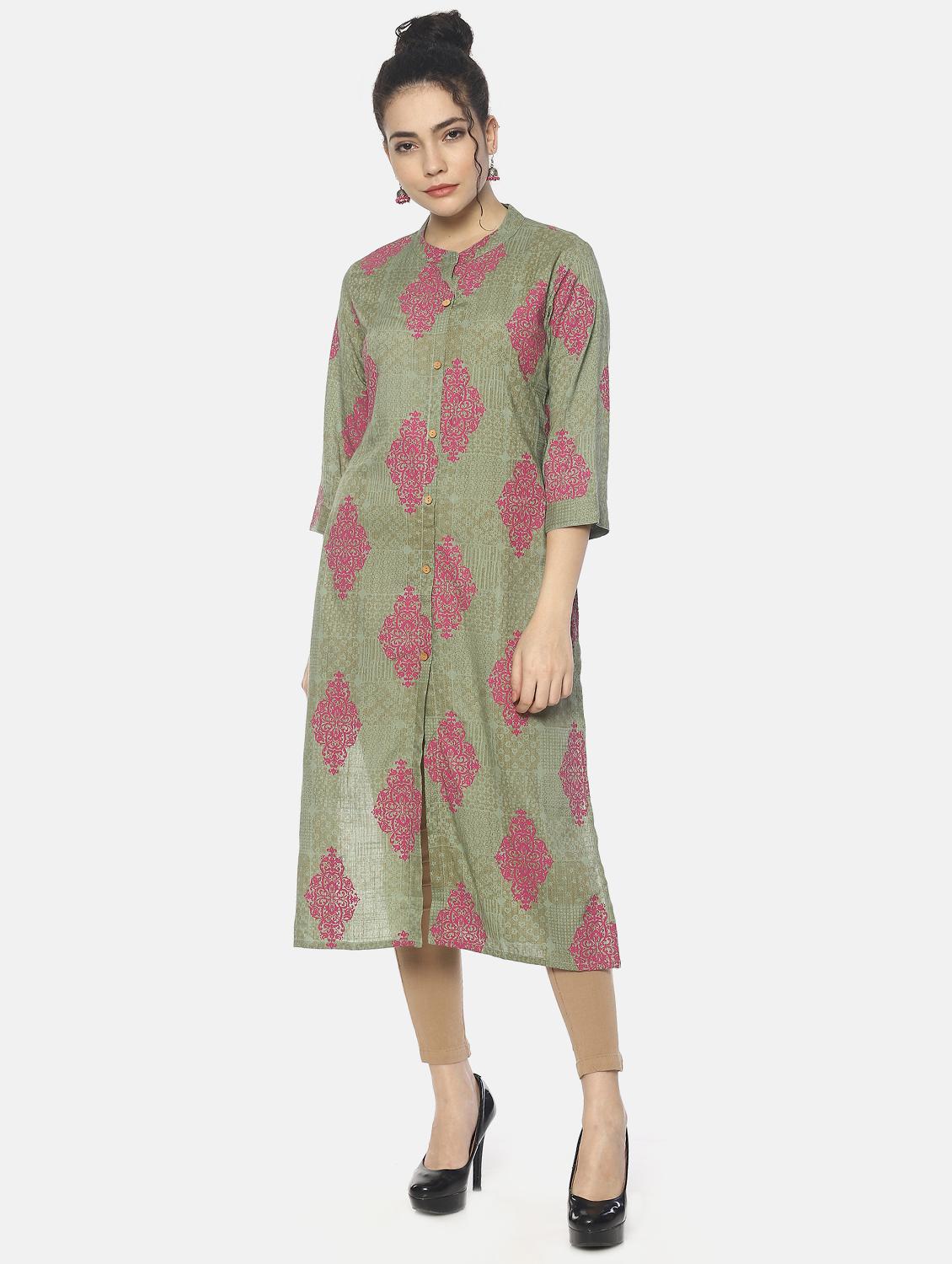 block print straight kurta - 16658766 - Zoom Image - 1