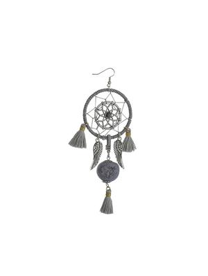 grey metal drop earring - 16658789 - Standard Image - 3