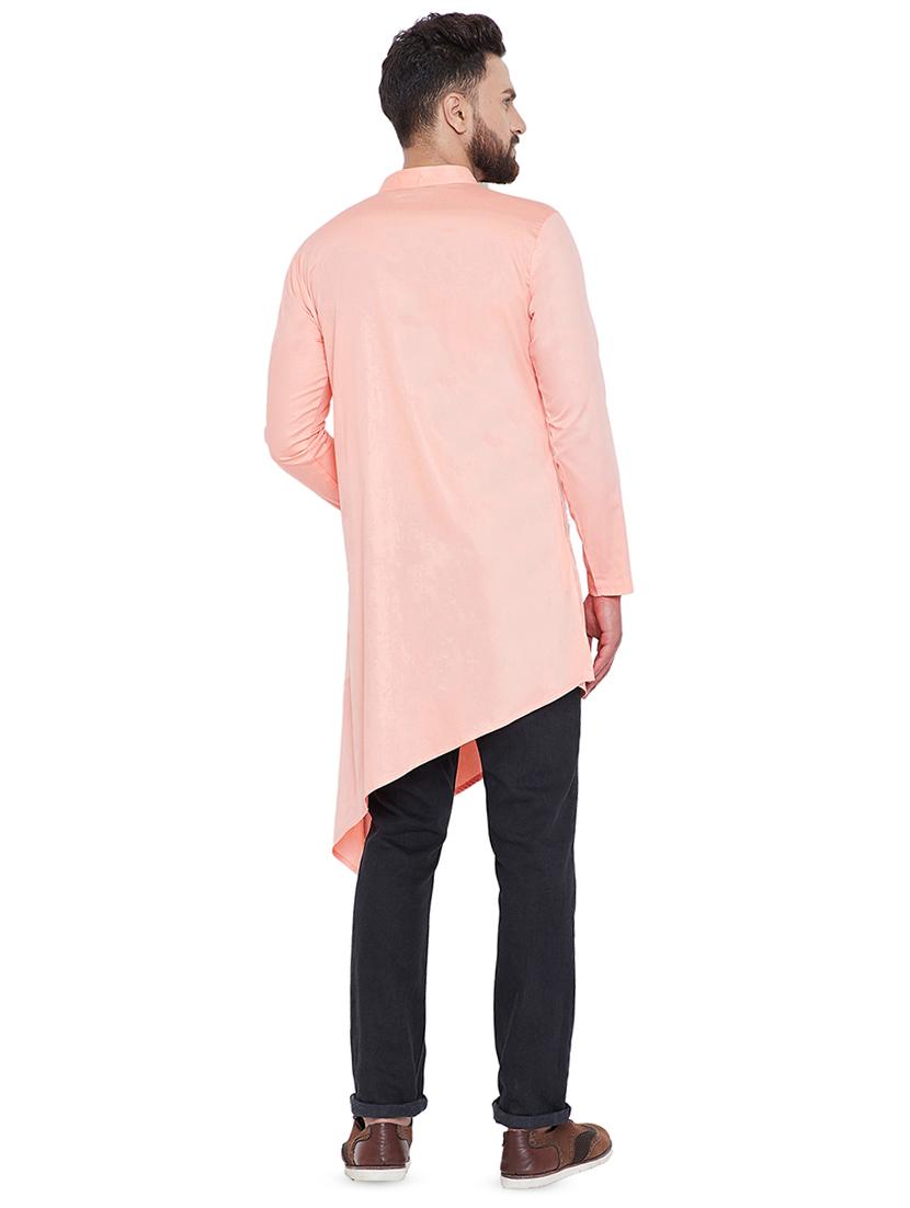 pink solid asymmetric kurta - 16658825 - Zoom Image - 3
