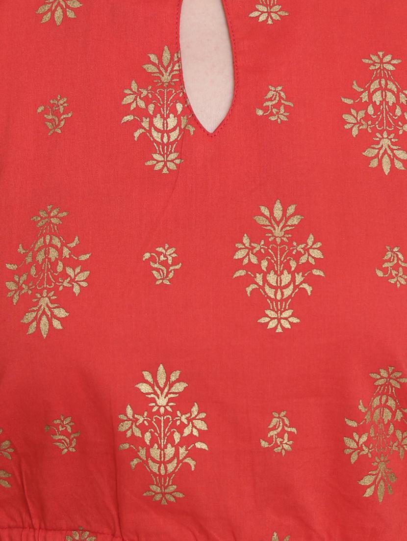 foil print flared skirt top set - 16658848 - Zoom Image - 5