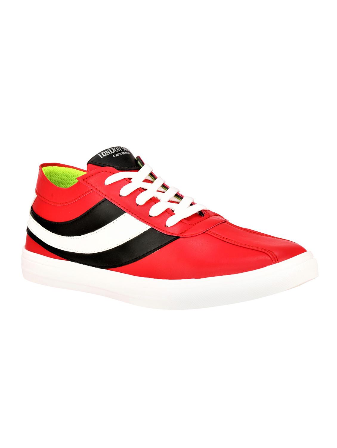red leatherette lace up sneakers - 16659212 - Zoom Image - 1