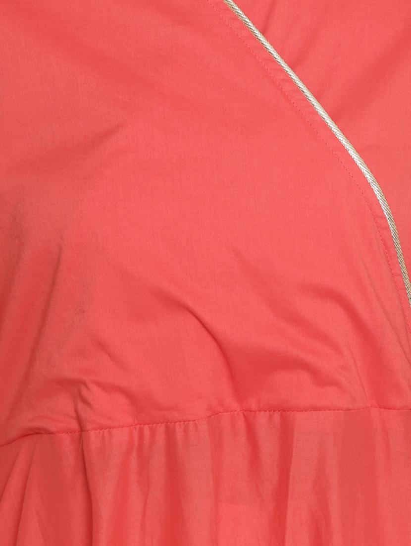 soild flared angrakha kurta - 16659217 - Zoom Image - 4
