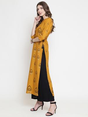 ethnic motifs high-slit kurta - 16659234 - Standard Image - 3