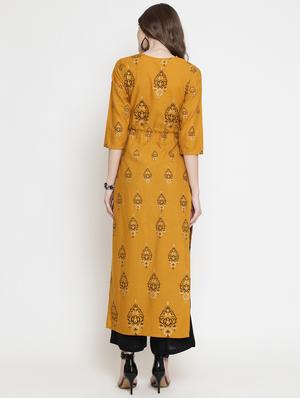 ethnic motifs high-slit kurta - 16659234 - Standard Image - 4