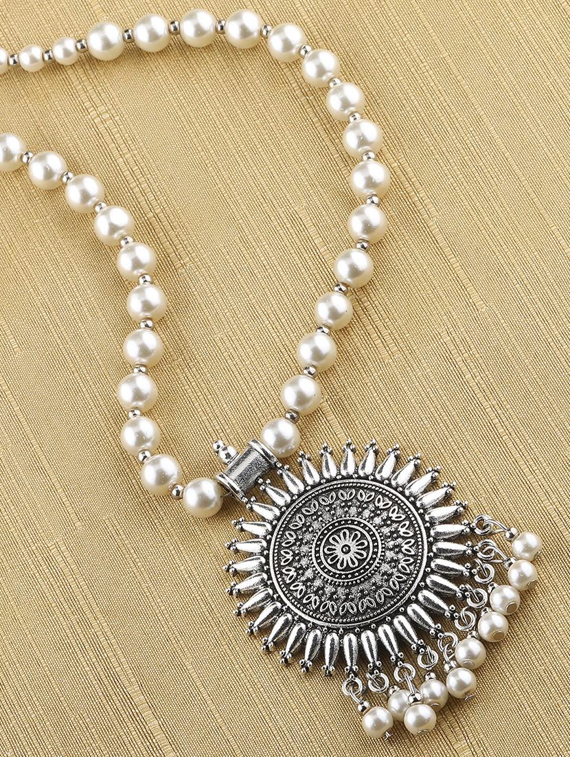 silver plated long necklace - 16659283 - Zoom Image - 2