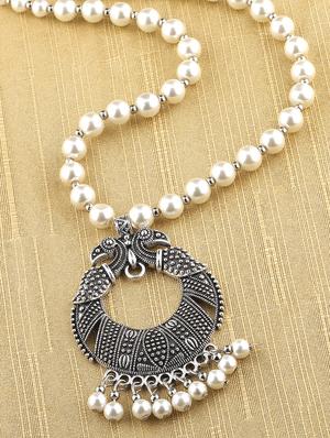 silver plated long necklace - 16659286 - Standard Image - 2