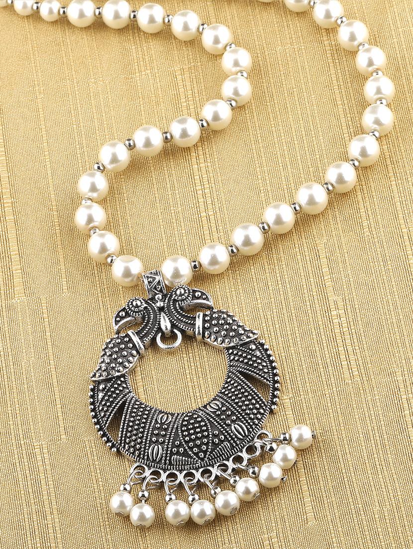 silver plated long necklace - 16659286 - Zoom Image - 2