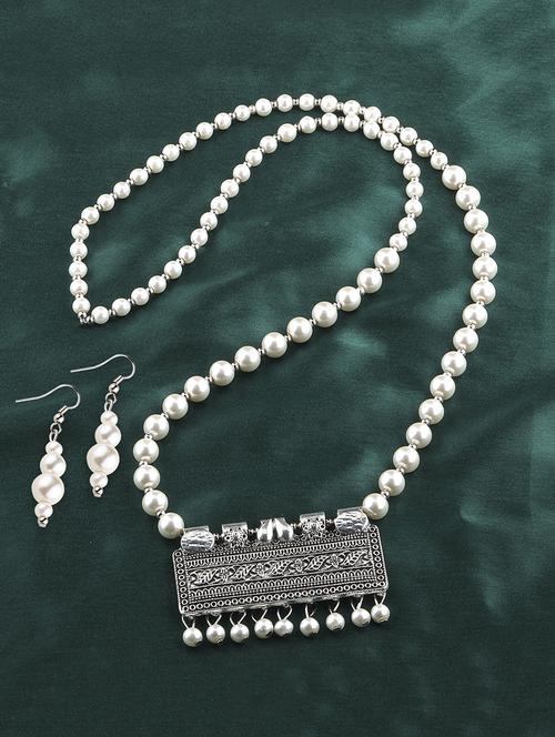 silver plated long necklace - 16659290 - Standard Image - 1