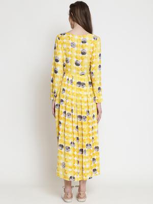 overlap neck pleated maxi dress - 16659345 - Standard Image - 3