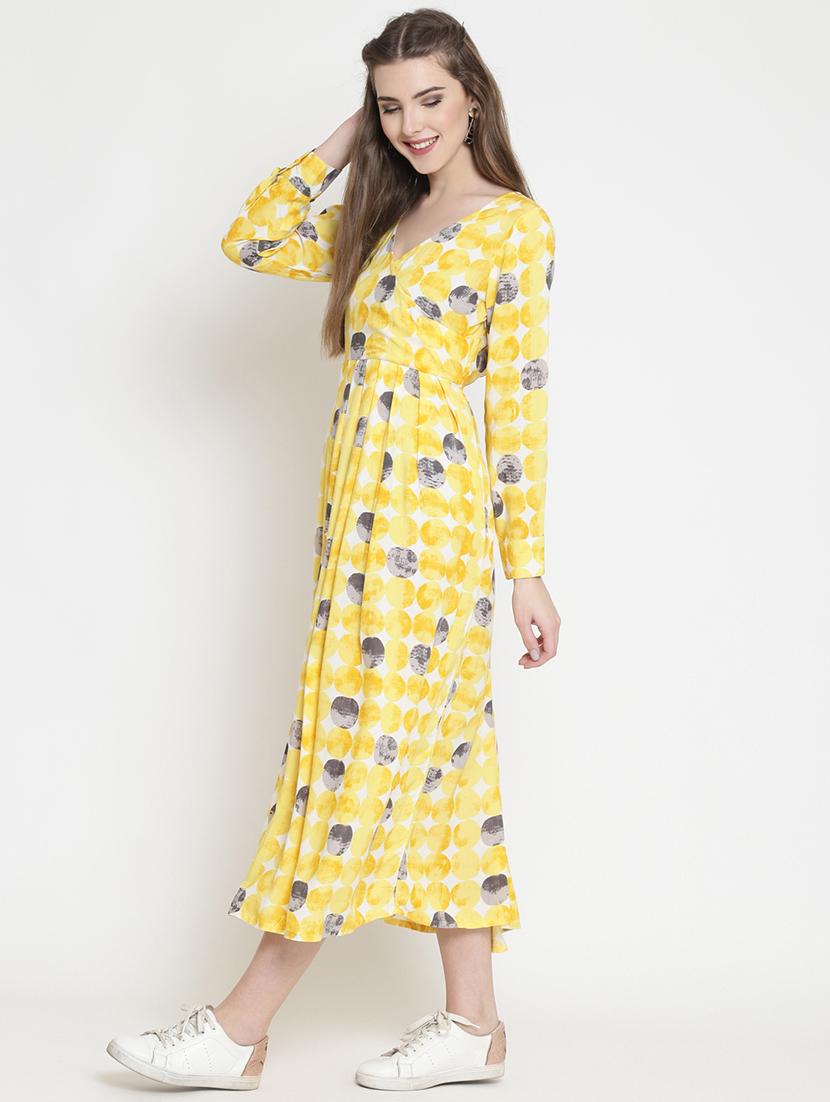 overlap neck pleated maxi dress - 16659345 - Zoom Image - 2