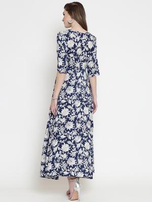 v neck floral maxi dress - 16659346 - Standard Image - 3