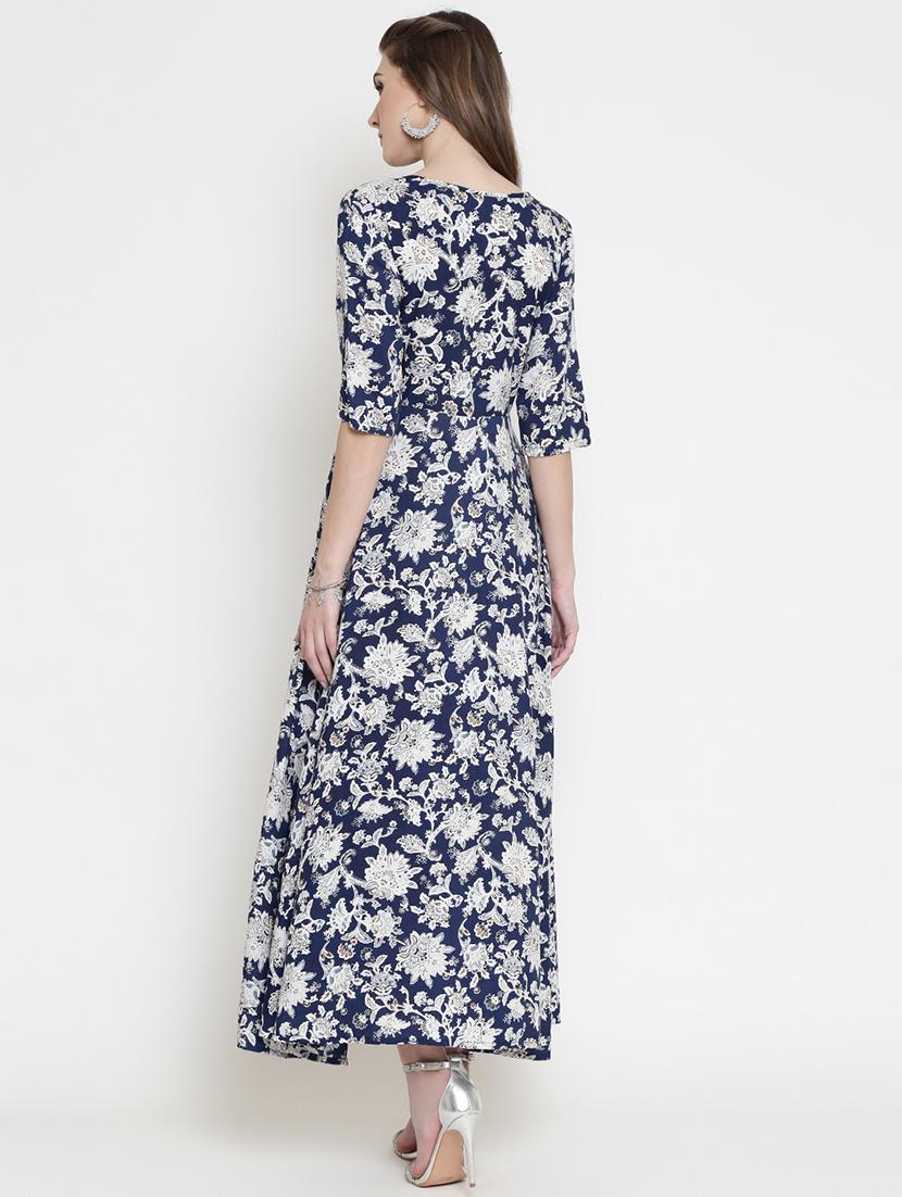 v neck floral maxi dress - 16659346 - Zoom Image - 3