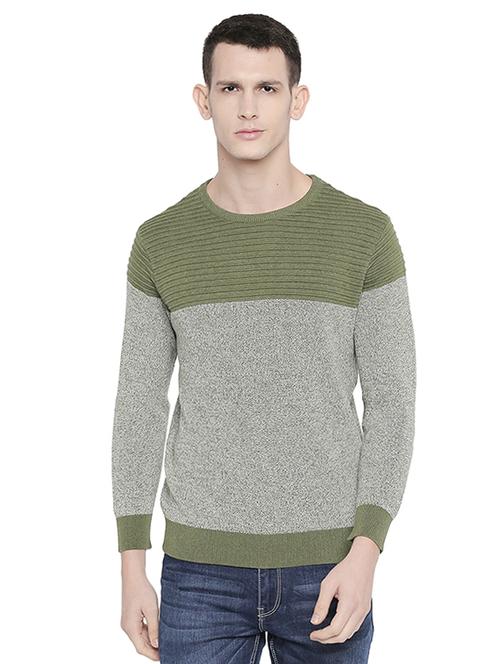 green color block pullover - 16659395 - Standard Image - 1