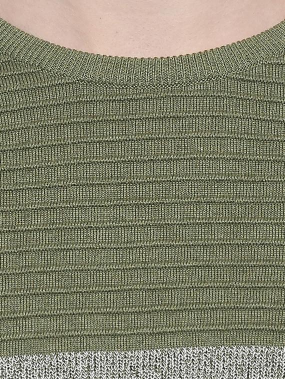 green color block pullover - 16659395 - Zoom Image - 5