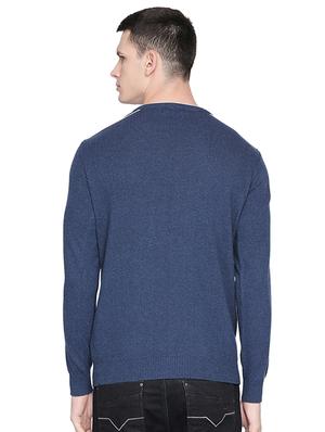 blue solid pullover - 16659401 - Standard Image - 3
