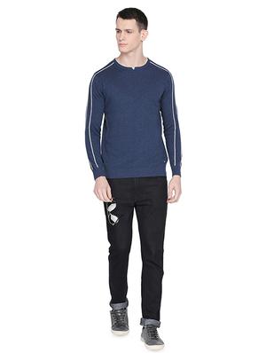 blue solid pullover - 16659401 - Standard Image - 4