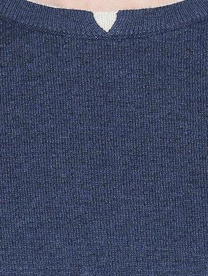 blue solid pullover - 16659401 - Standard Image - 5