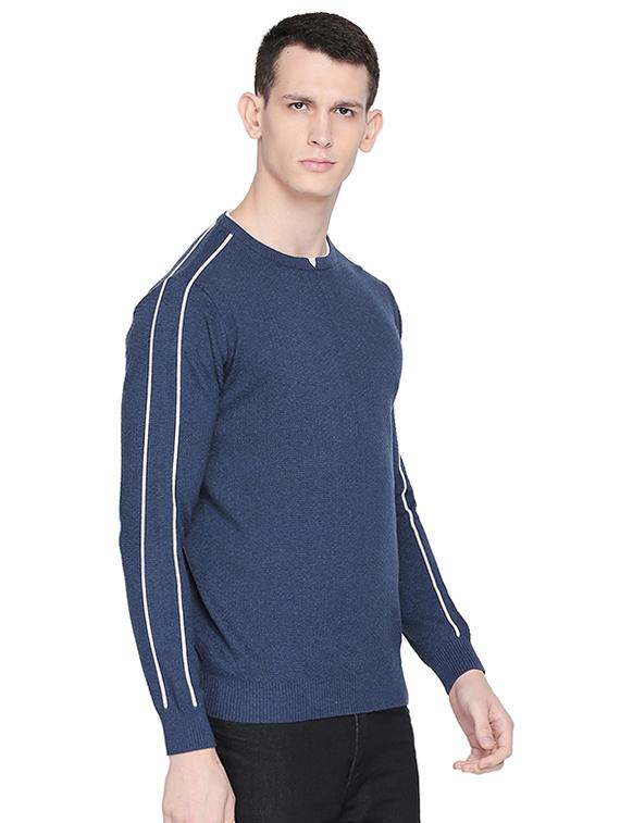 blue solid pullover - 16659401 - Zoom Image - 2