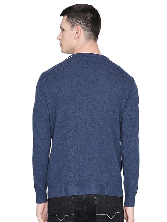 blue solid pullover - 16659401 - Zoom Image - 3