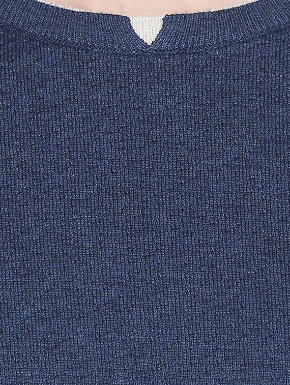 blue solid pullover - 16659401 - Zoom Image - 5
