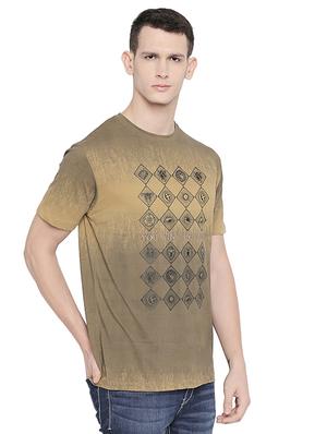 beige front print t-shirt - 16659406 - Standard Image - 2