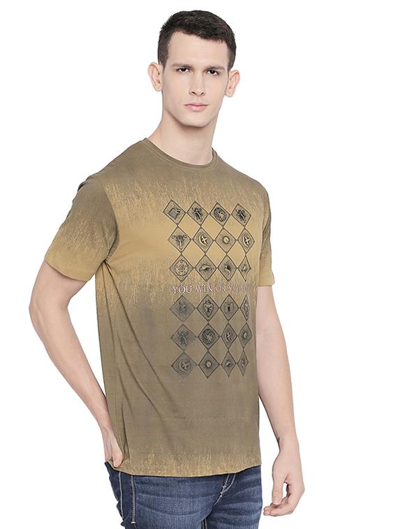 beige front print t-shirt - 16659406 - Zoom Image - 2