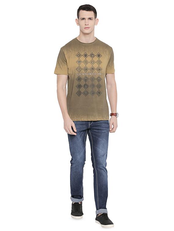 beige front print t-shirt - 16659406 - Zoom Image - 4