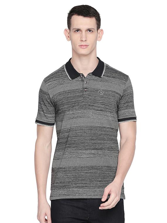 grey self design polo t-shirt - 16659421 - Zoom Image - 1