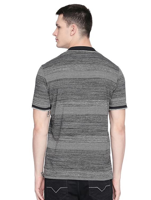 grey self design polo t-shirt - 16659421 - Zoom Image - 3