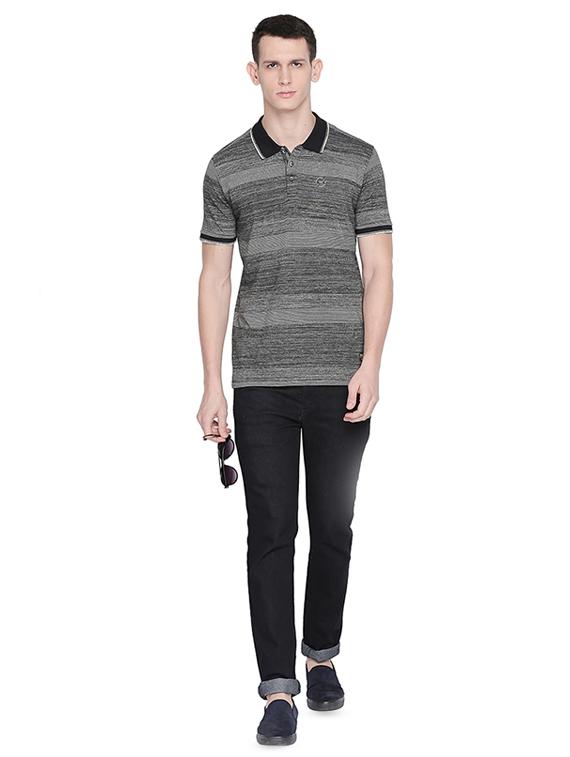 grey self design polo t-shirt - 16659421 - Zoom Image - 4