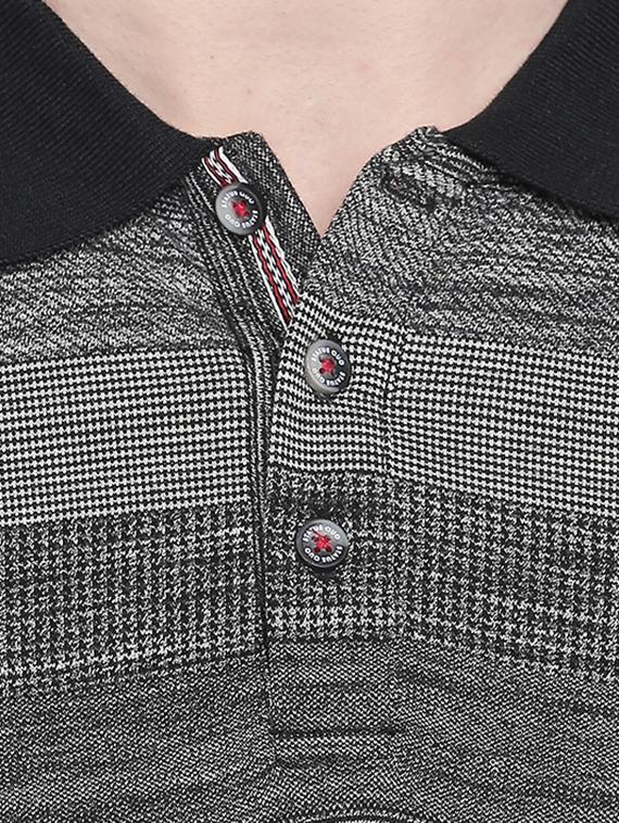 grey self design polo t-shirt - 16659421 - Zoom Image - 5