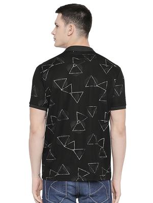 black printed polo t-shirt - 16659423 - Standard Image - 3