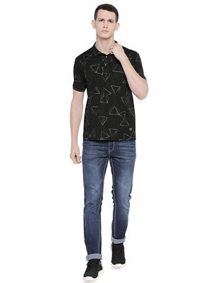 black printed polo t-shirt - 16659423 - Standard Image - 4