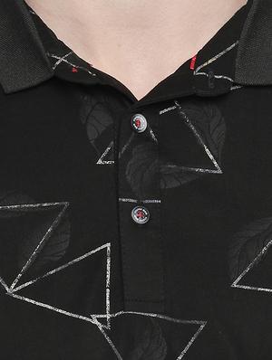 black printed polo t-shirt - 16659423 - Standard Image - 5