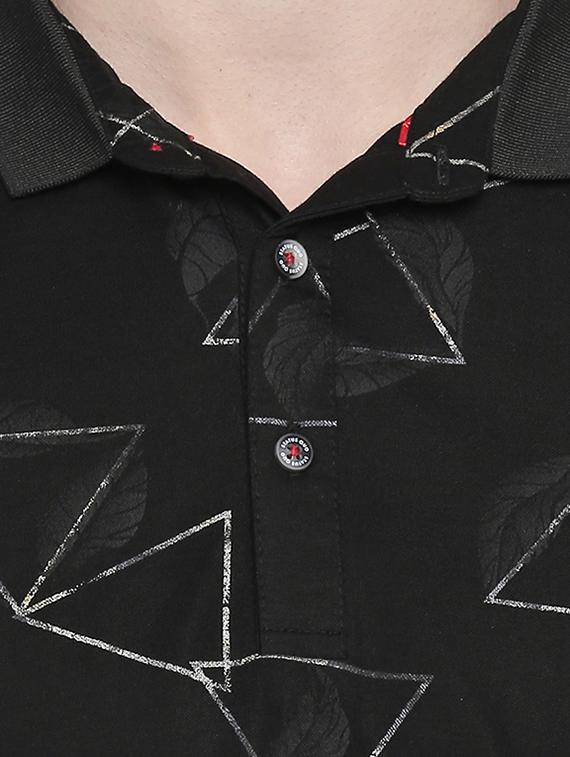 black printed polo t-shirt - 16659423 - Zoom Image - 5