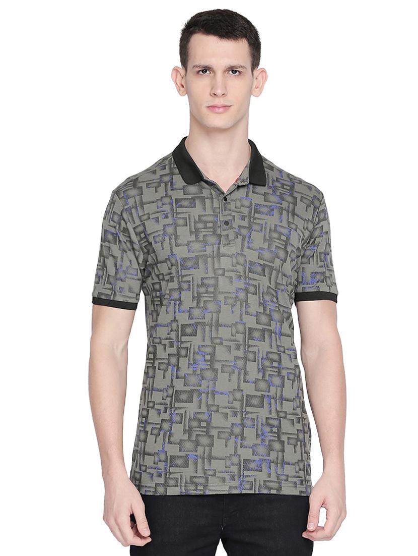 green printed polo t-shirt - 16659424 - Zoom Image - 1
