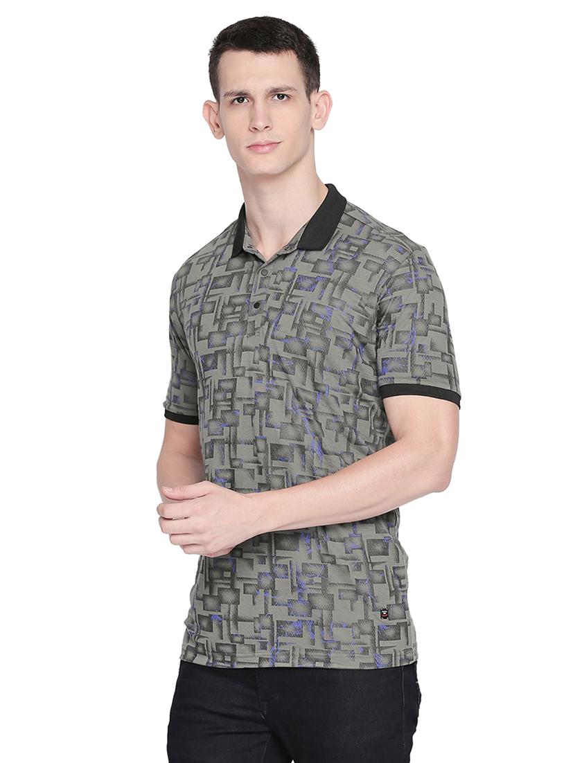 green printed polo t-shirt - 16659424 - Zoom Image - 2
