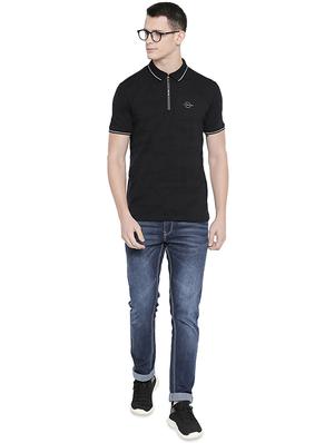 black self design collared t-shirt - 16659427 - Standard Image - 4