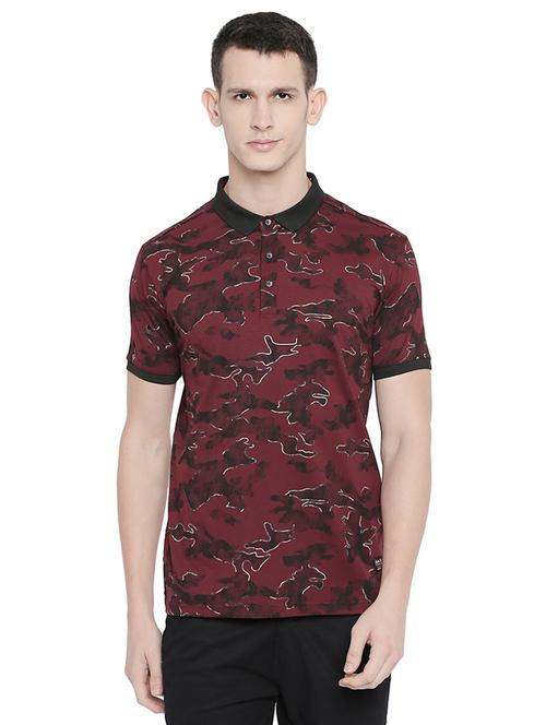 red printed polo t-shirt - 16659430 - Standard Image - 1