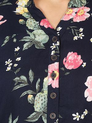mandarin neck floral top - 16659481 - Standard Image - 5