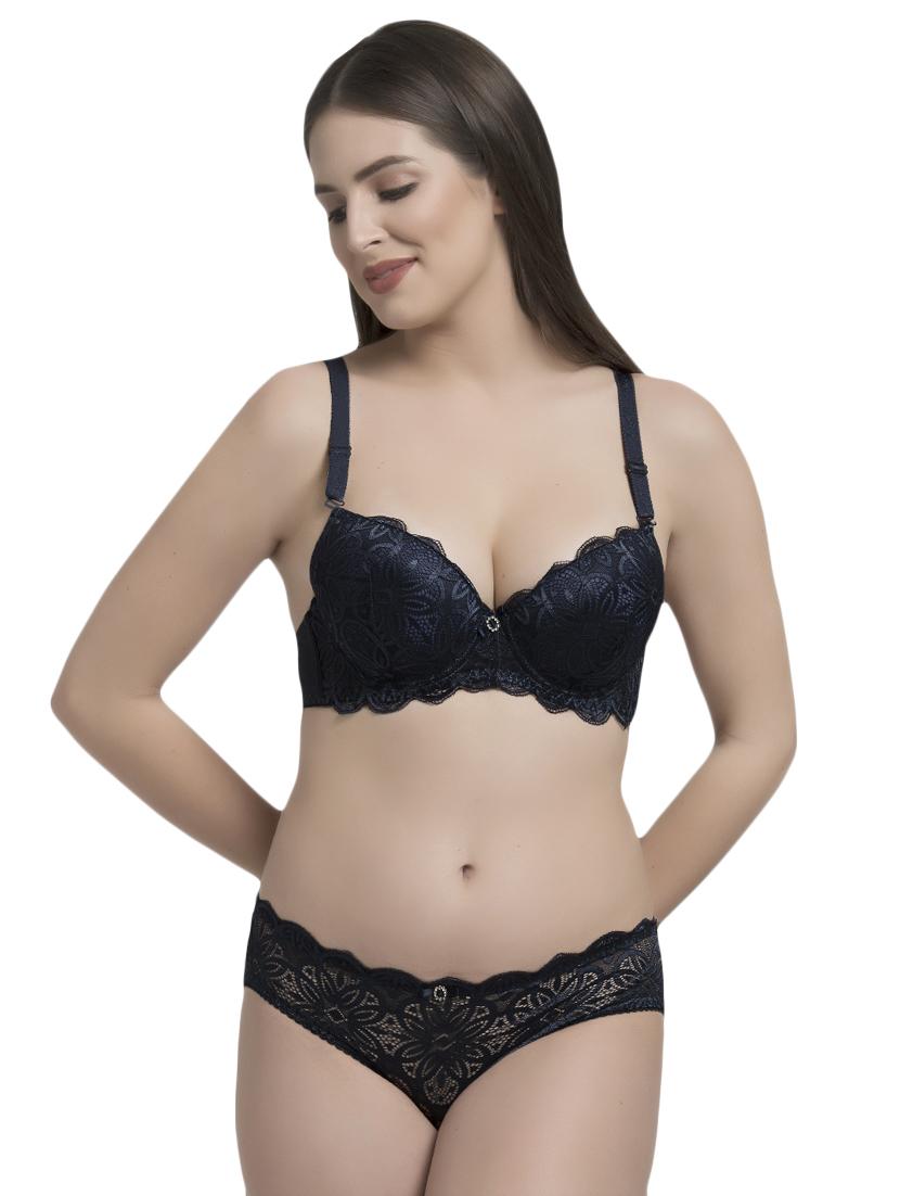 floral lace t-shirt bra and panty set - 16659500 - Zoom Image - 1