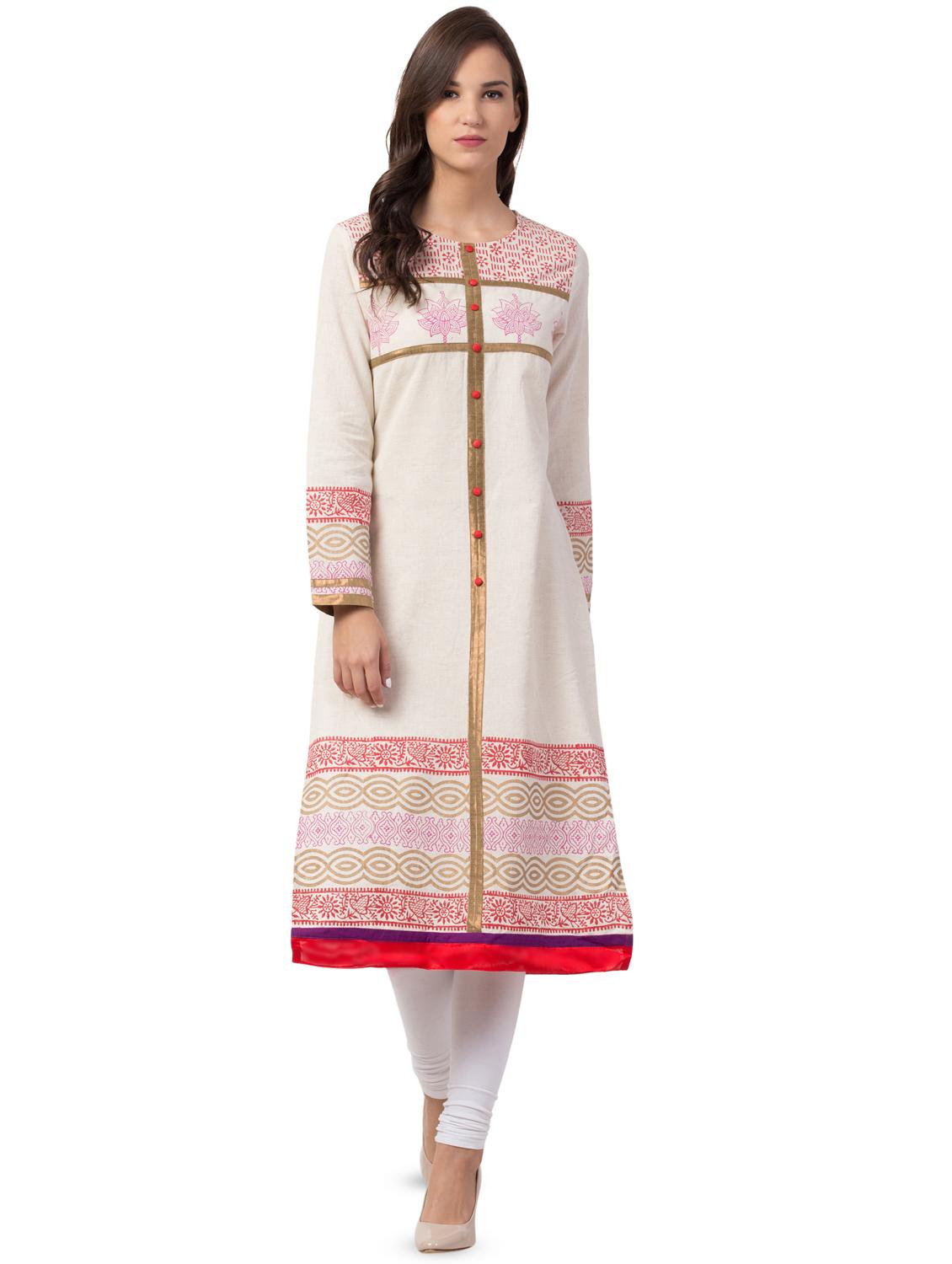 block print straight kurta - 16659927 - Zoom Image - 1
