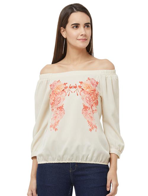 off shoulder floral top - 16660303 - Standard Image - 1