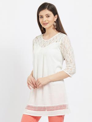 lace panel a-line tunic - 16660308 - Standard Image - 2