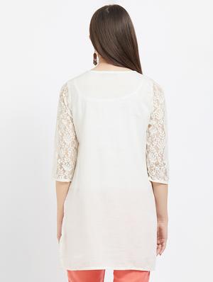lace panel a-line tunic - 16660308 - Standard Image - 3