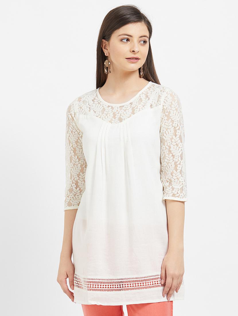 lace panel a-line tunic - 16660308 - Zoom Image - 1