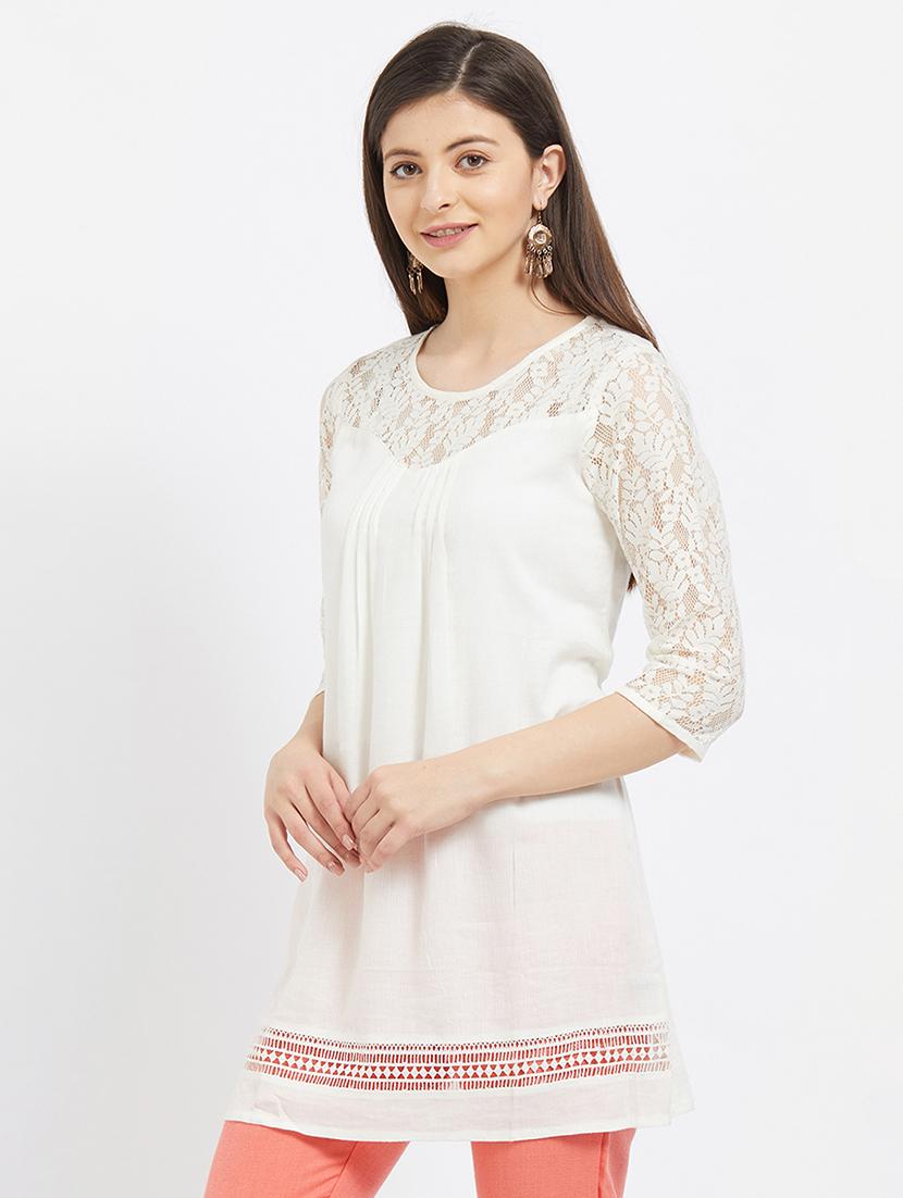 lace panel a-line tunic - 16660308 - Zoom Image - 2