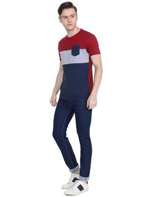 red color block pocket t-shirt - 16660819 - Standard Image - 3